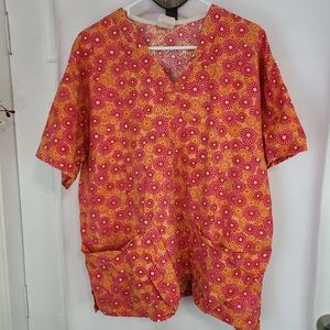 (787) Peaches Woman's Hospital Work Scrubs, Size: Small Color: Orange